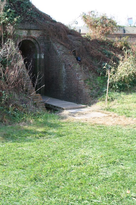 The entrance to the ghostly ammunition magazine taken during the day.