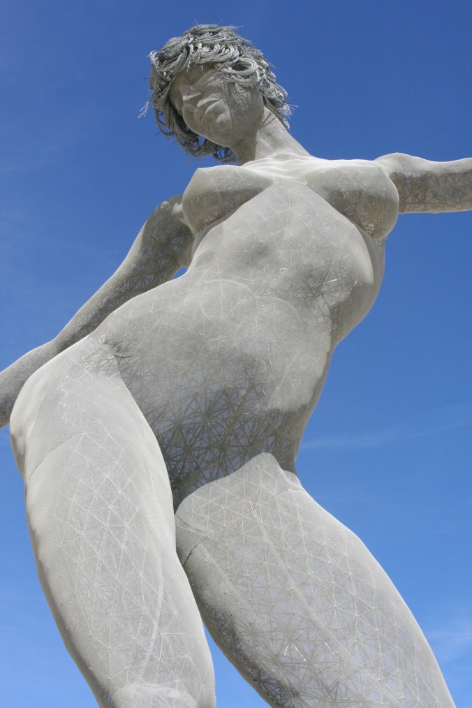 30 foot statue of nude woman.