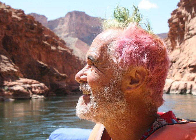 Tom and I would go on to having numerous adventures. And he remained as wild as ever. Here is on a trip down the Colorado River that Peggy and I went on with him a few years ago.