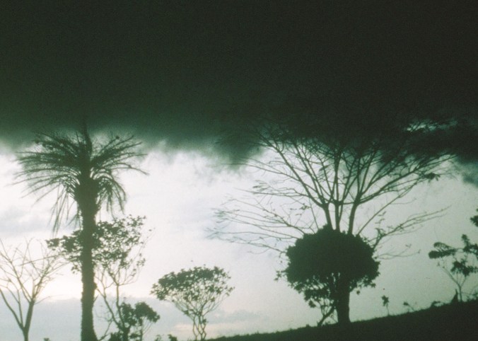 Dark storm clouds like these over Gbarnga suggested it was time for Jo Ann and I to quickly take in the laundry and shut up our house.