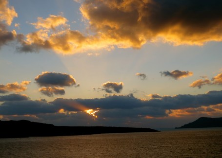 A beautiful sunset greeted our ship as we headed out to sea and our next adventure.