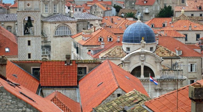 One of my favorite views into Dubrovnik, this one features the Church of St. Blaise on the left with it's mandatory statue of the saint holding a model of the city.