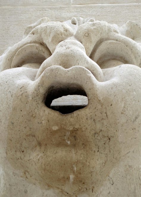 I took this closeup of the Dubrovnik gargoyle Peggy photographed above. Note the water dribbling down its chin.