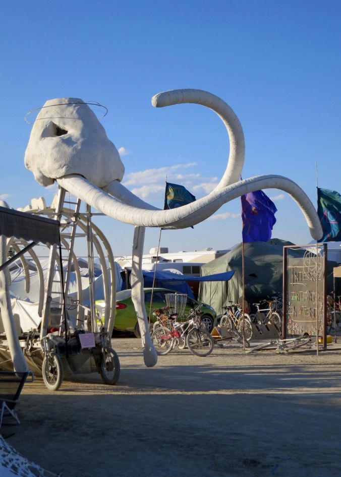 Hundreds of Mutant Vehicles, such as this Mammoth, make there way through camp and back and forth across the Playa.