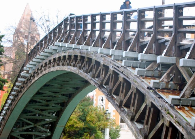 The more recent Accademia Bridge across the Grand Canal has a totally different look and construction.