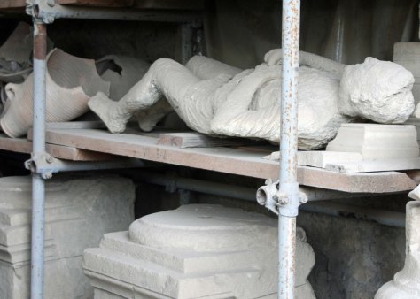 Several of the body casts in Pompeii were in storage.
