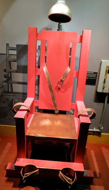 Among the three floors of displays in the Mob Museum is this electric chair.