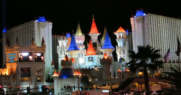 Wandering down the Las Vegas Strip at night can be a jaw-dropping experience. This is the Excalibur Casino, an adult Disneyland.