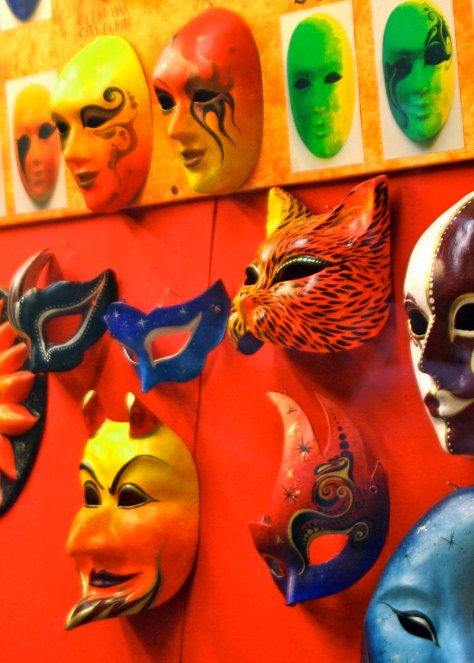 I like this window display of Venetian masks because of its variety.