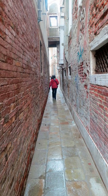 This photo provides a good example of our wandering off the main tourist routes of Venice.
