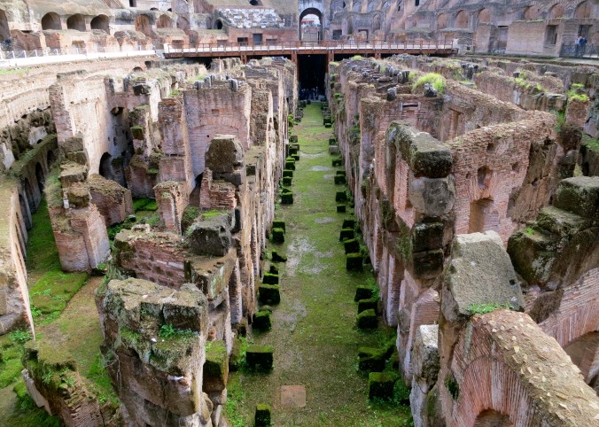 A basement view of Rome's Colosseum.