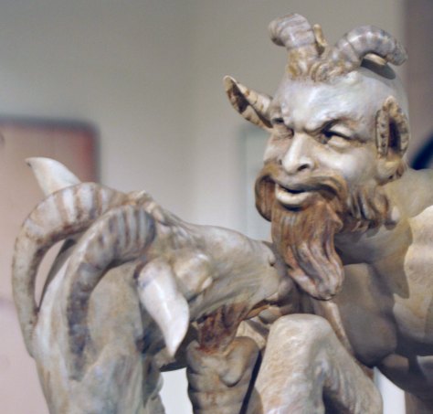 Satyr and goat have a tete-a-tete plus in this infamous sculpture found at the Archeological Museum of Naples.
