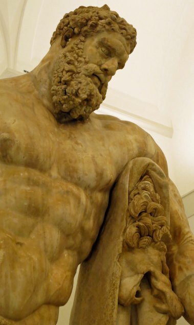 Hercules shows off the pelt of the Nemean Lion he was required to kill as the first of his 12 Labors.