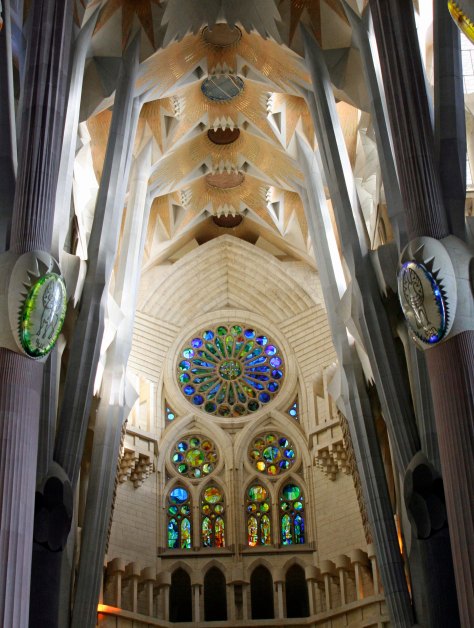 Stained glass windows in Sagrada Familia