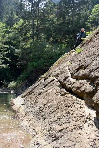Peggy provided wifely advice and suggested this cliff might be more difficult to come down than go up...