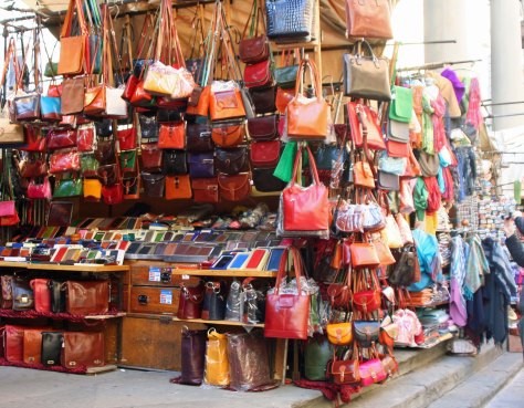 The overflowing Mercato Nuovo or the Straw Market where bad merchants were once spanked.