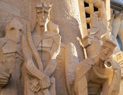 Subirachs sculptures on Sagrada Familia in Barcelona.