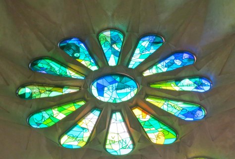 Stained glass windows in Sagrada Familia, Barcelona
