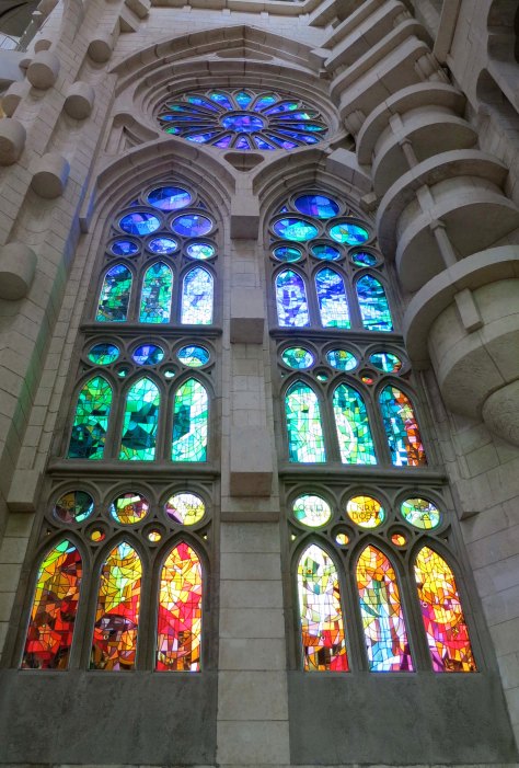Stained glass windows in Sagrada Familia