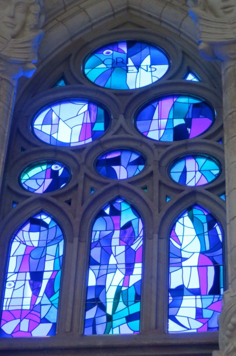 Stained glass windows in Sagrada Familia