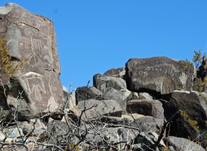 Groups of petroglyphs found at Three Rivers Site, New Mexico.