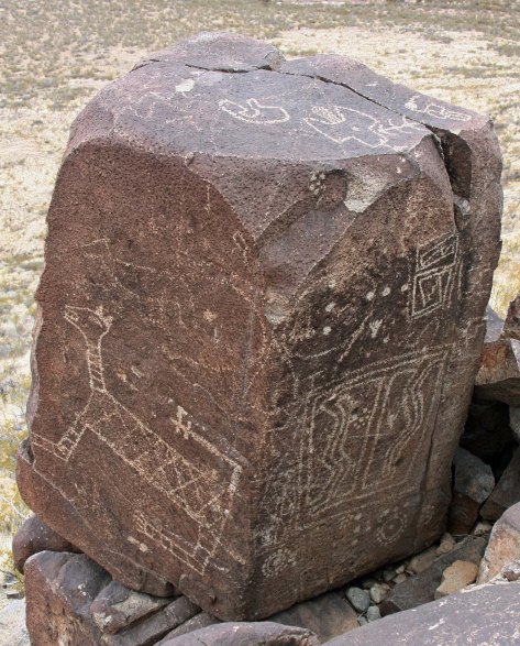 I used this petroglyph in my last blog. This photo provides an interesting view of the whole rock and the other petroglyphs.