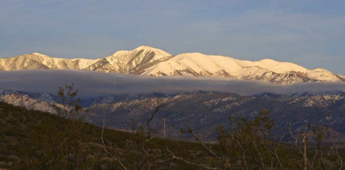 Evening clouds over the Sacramento Mountains of New Mexico.