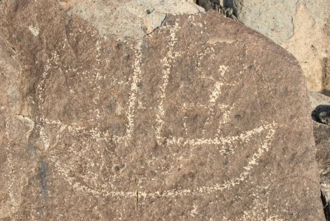 Ship petroglyph at Three Rivers Petroglyph site.
