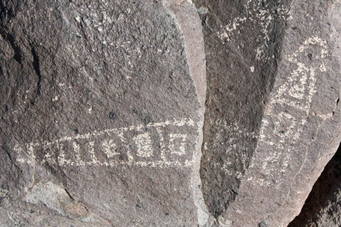 Rattlesnake petroglyph at Three Rivers Petroglyph Site in southern New Mexico.
