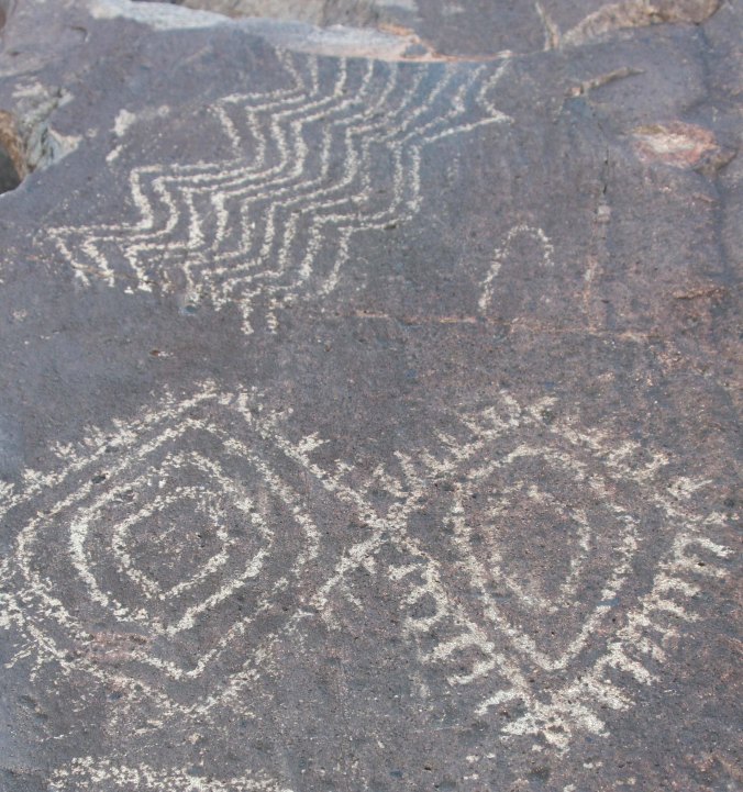 Three Rivers Petroglyph site rock art.