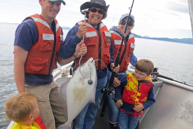 Halibut fishing off the coast of Kodiak, Alaska.