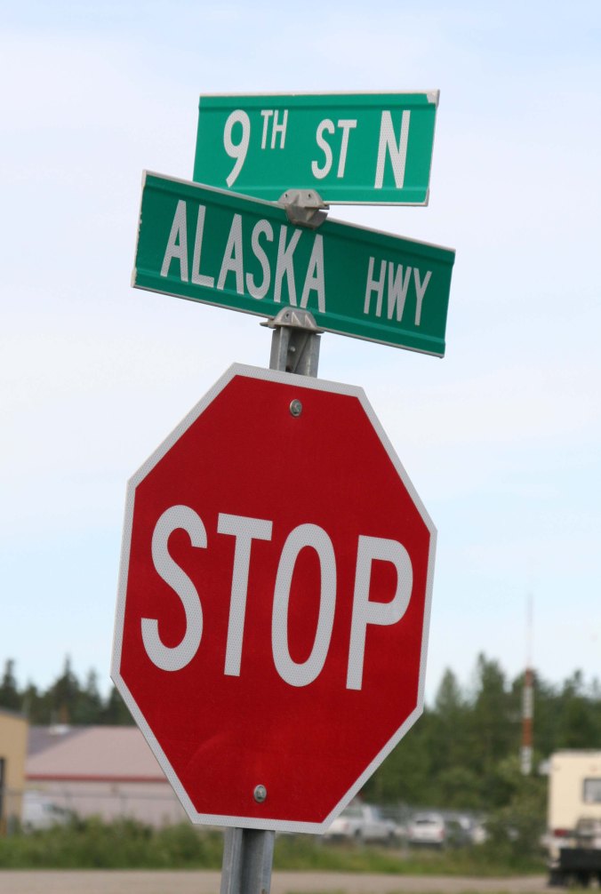 Just outside of the sign forest, we stopped at the corner of 9th Street and the Alaska Highway. It was time to continue our journey.