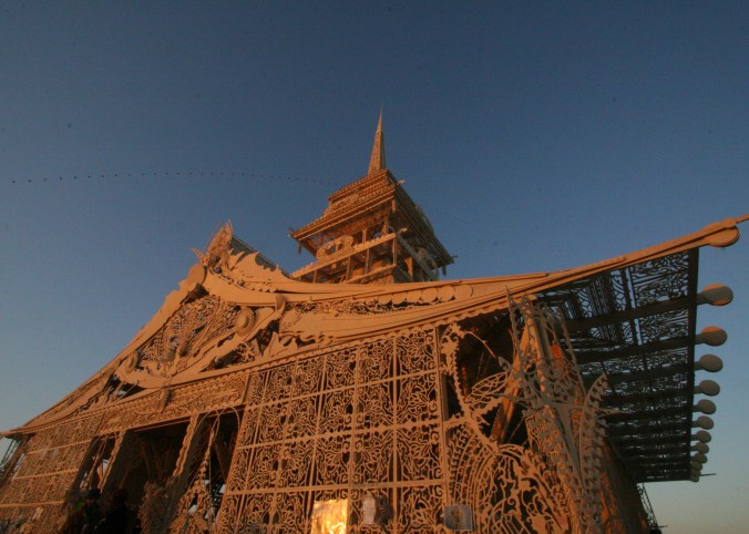 Nothing captures the spiritual side of Burning Man like the Temple where Burners leave thousands of messages to loved ones. (Photo by Tom Lovering)