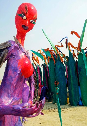 Alien woman at Burning Man 2013