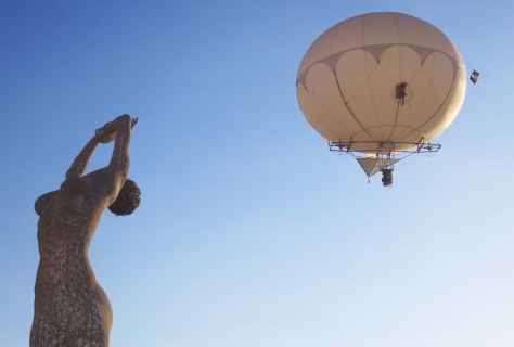 Camera photography by balloon at Burning Man 2013.