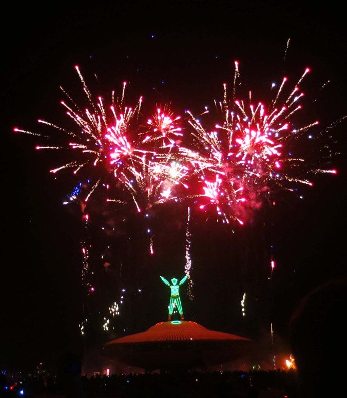 I conclude this blog with the Man wreathed in fireworks.