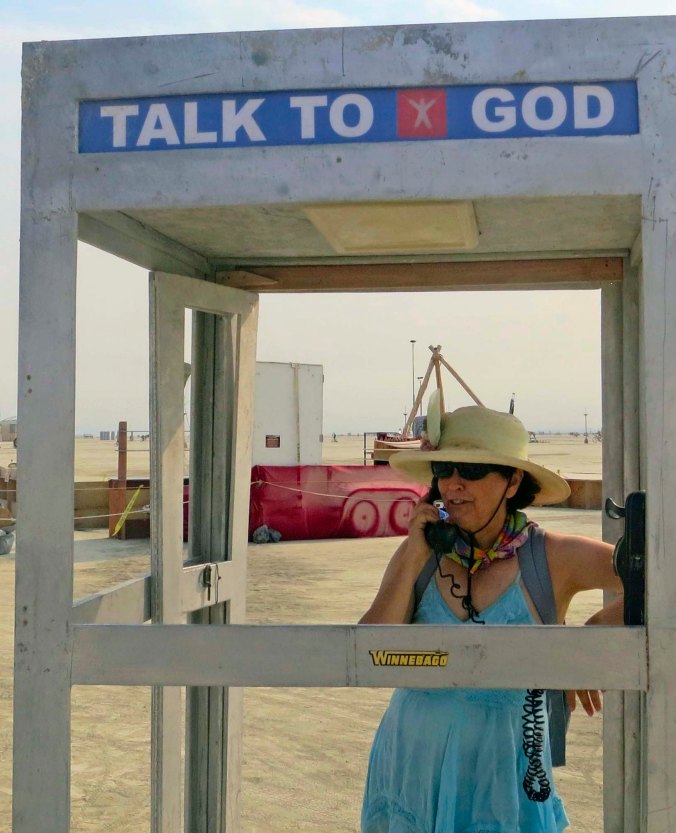 The God telephone Booth at Burning Man 2013.