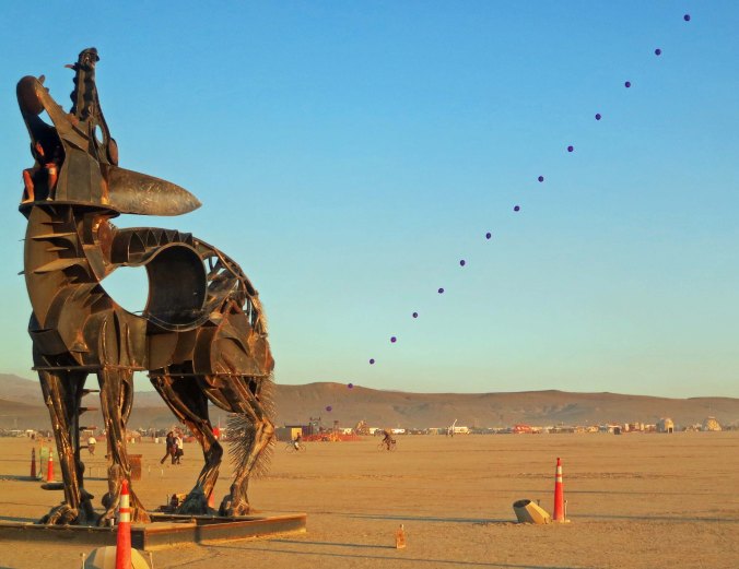 Coyote sculpture at Burning Man 2013.