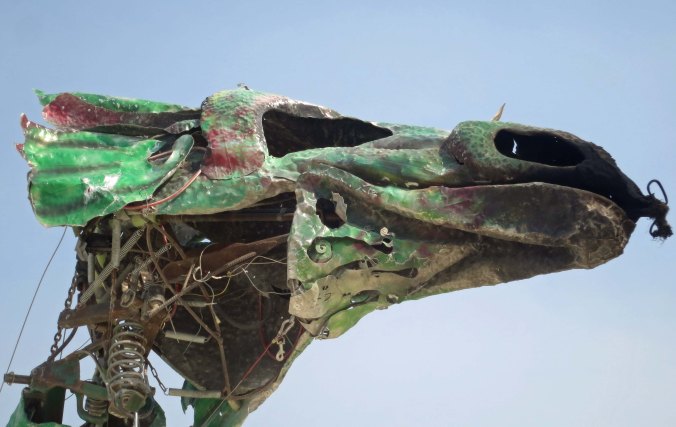 Green dragon at Black Rock City 2013.