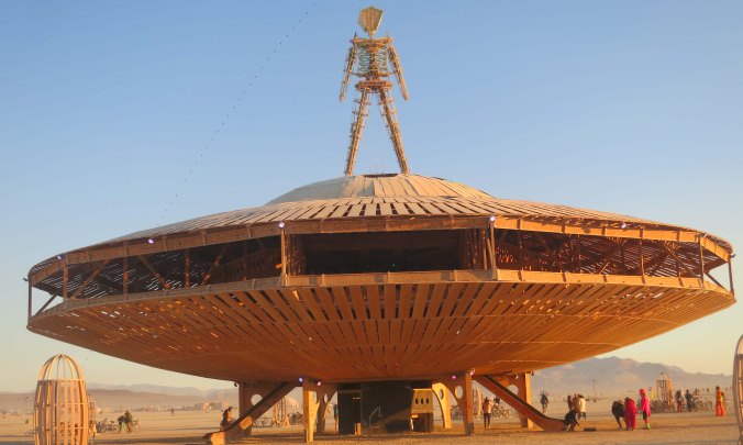 The Man and his flying saucer at Burning Man 2013