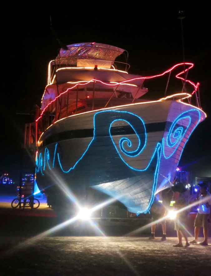 Ocean liner mutant vehicle at Burning Man 2013.