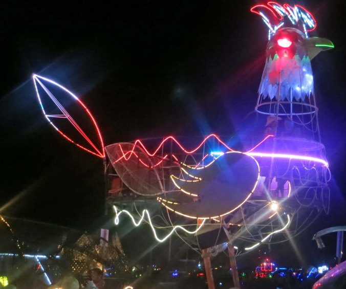 Rooster mutant vehicle at Burning Man 2013.
