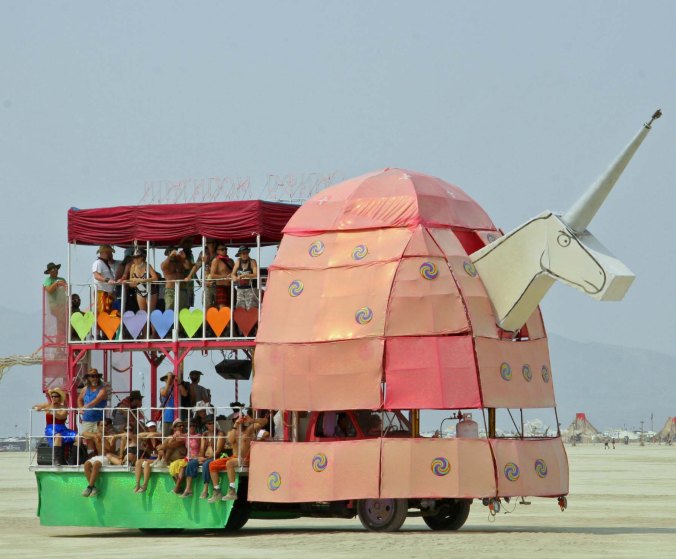 Unicorn mutant vehicle at Burning Man 2013.