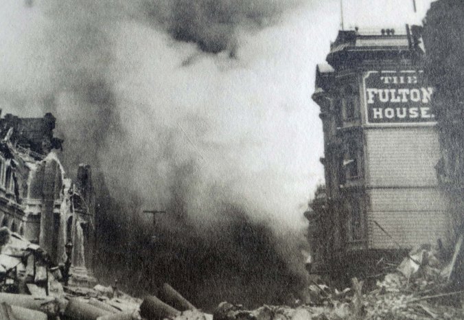 And this photo from the Earthquake Trail shows the result of the 1906 earthquake on San Francisco.