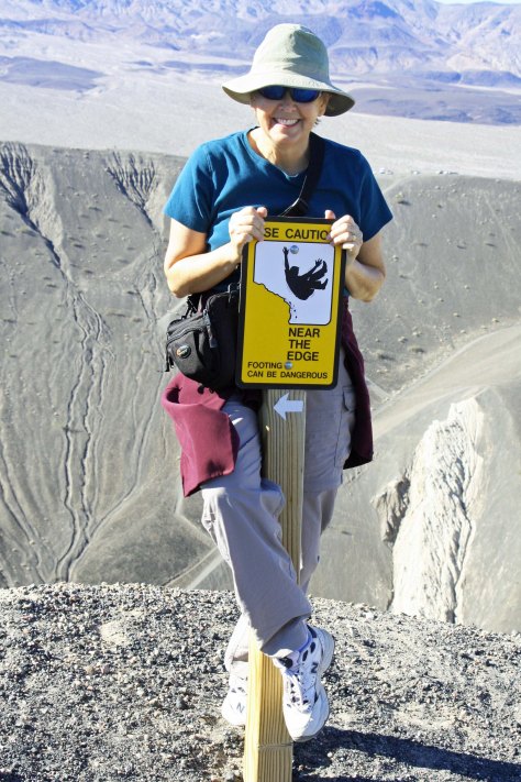 Warning sign at Ubehebe Crater, Death Valley. Photo by Curtis Mekemson.