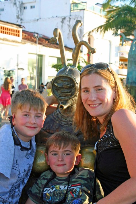 ...three smaller people including our grandkids Ethan and Cody and Our daughter, Natasha. (Photo by Peggy Mekemson.)