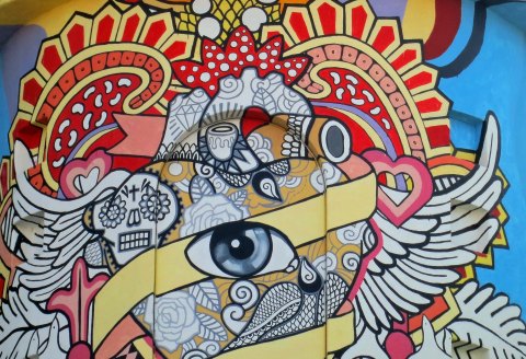 Artist's Cafe mural in Puerto Vallarta. Photo by Curtis Mekemson.