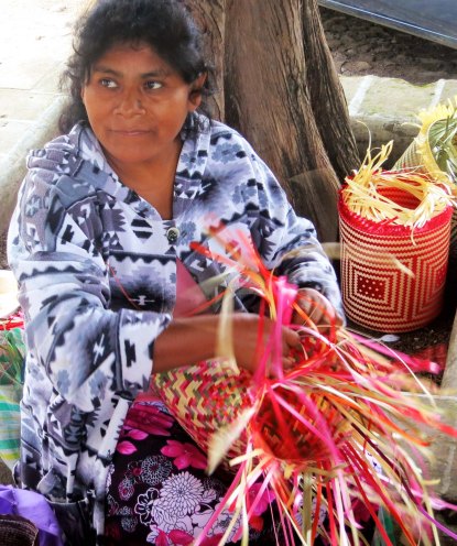 Basket weaver in San Sebastian, Mexico. Photo by Curtis Mekemson.