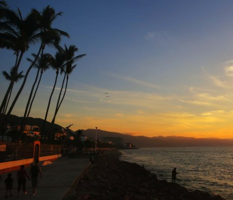 Sunset along Malecon in Puerto Vallarta. (Photo by Curtis Mekemson.)