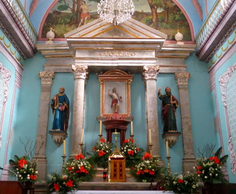 Inside Temple of Saint Sebastian in San Sebastian, Mexico. Photo by Curtis Mekemson.